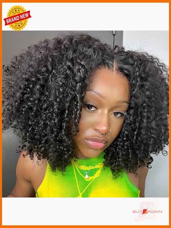 Glueless Wig Kinky Curly Lace Front Human Hair 7x5 HD Lace Pre Cut 20 Inch main image 4